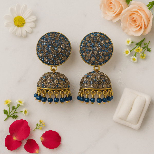 Blue Royal Chandbali Earrings (Copy)