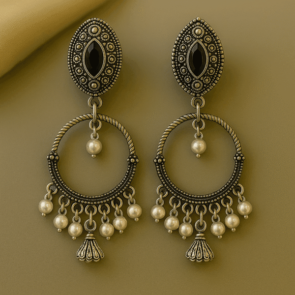 Chandbali Oxidized Elegance